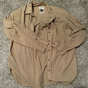Men's Tan Button-Up Jacket